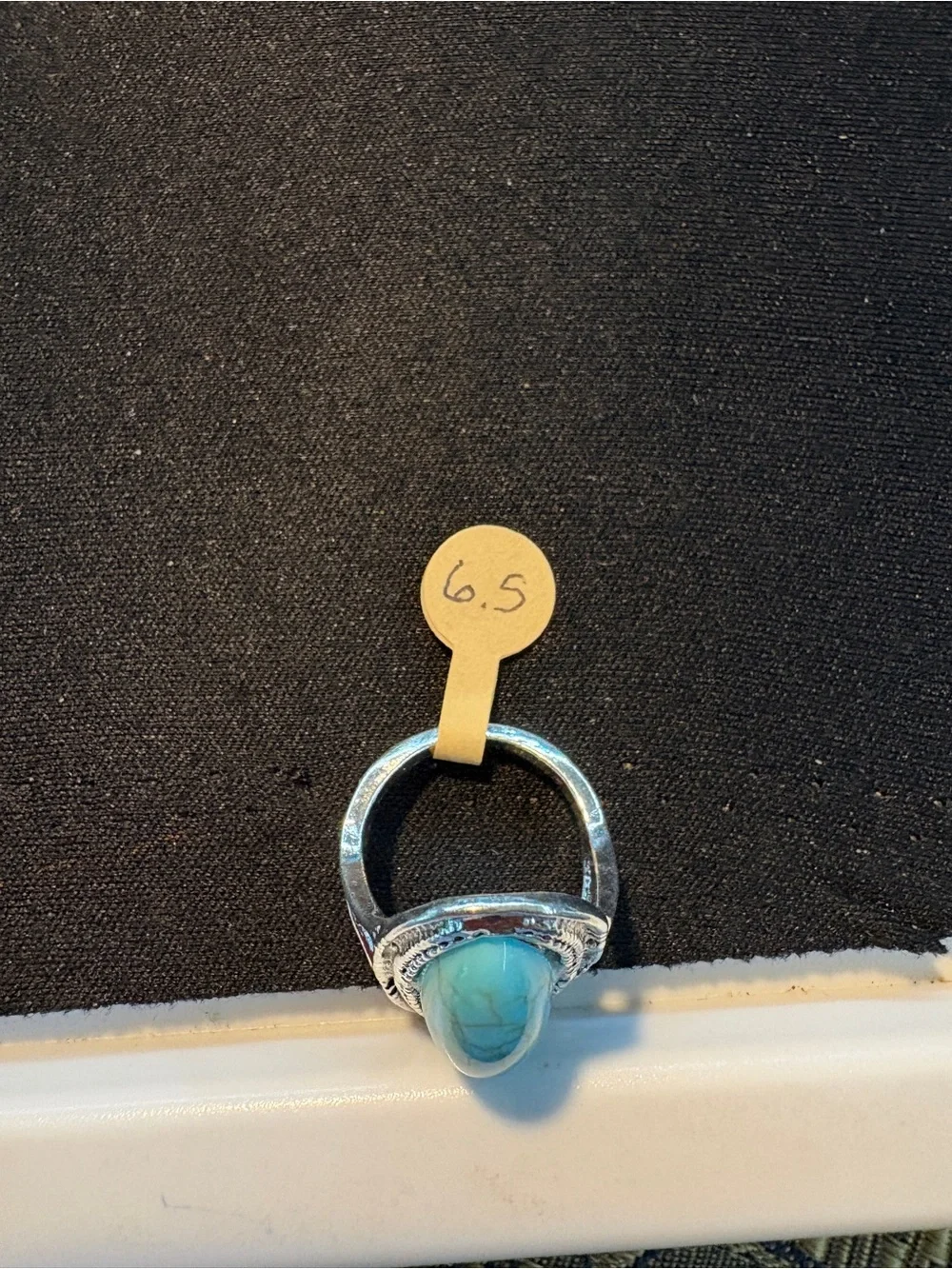 Turquoise Oval Statement Ring - Size 6.5